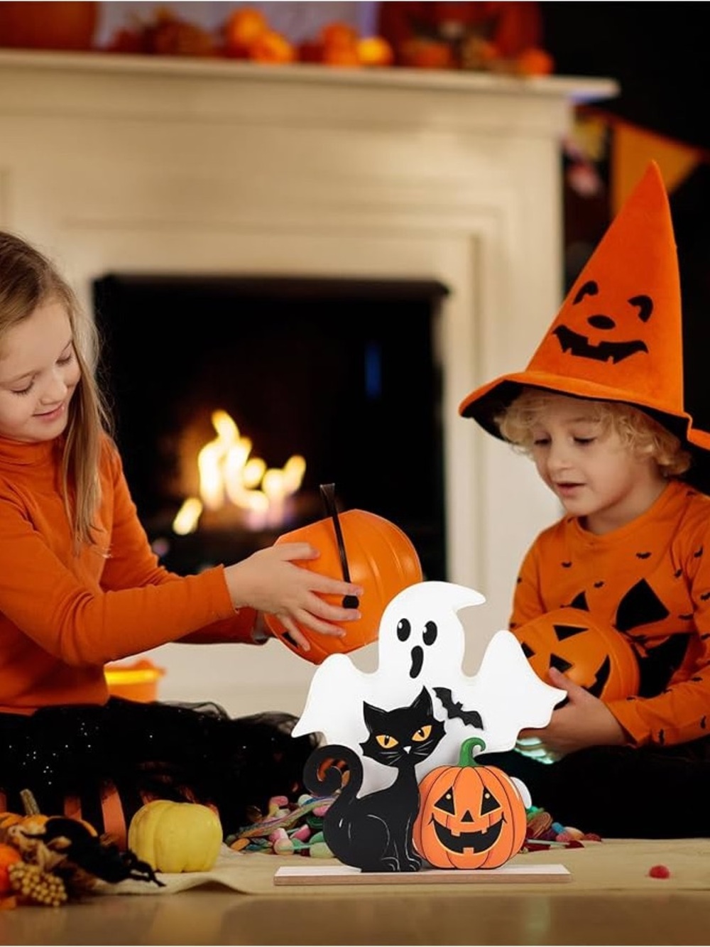 Spooky Tabletop Decor β’ Ghost/Cat/Pumkin - Picture 7 of 9